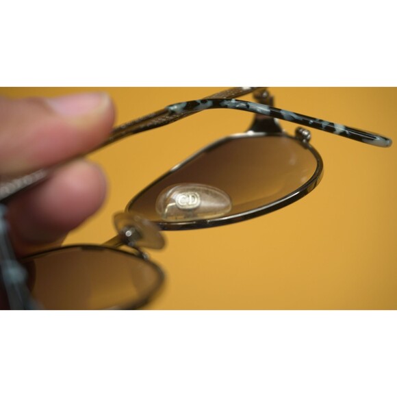 1980s CHRISTIAN DIOR. SUNGLASSES. Cat Eye Silver Metal Gradient Lenses main image 9